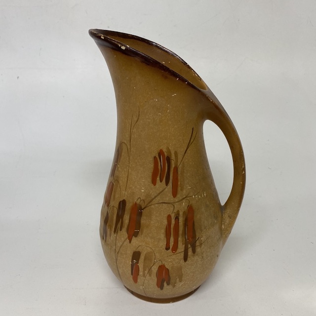 VASE, Art Deco Jug - Australian Pottery Painted Autumn Tones